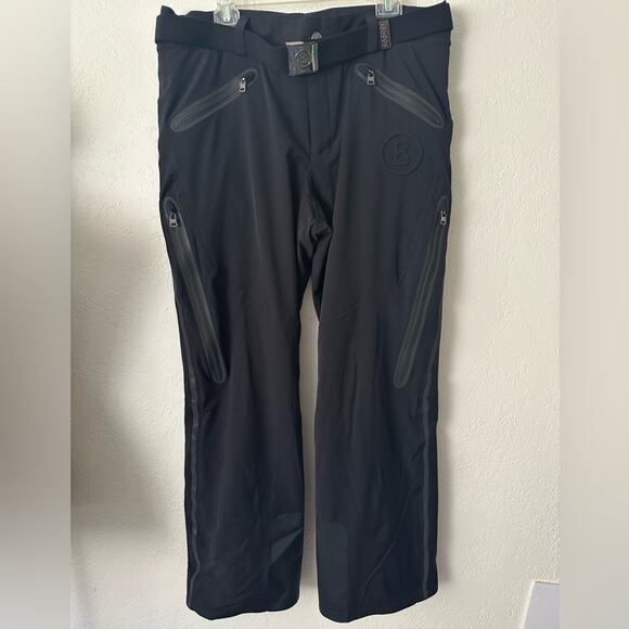 Bogner Tim2-T Straight-Leg Belted Logo-Embossed Ski Black Pants size EU 50 Large - Picture 3 of 15